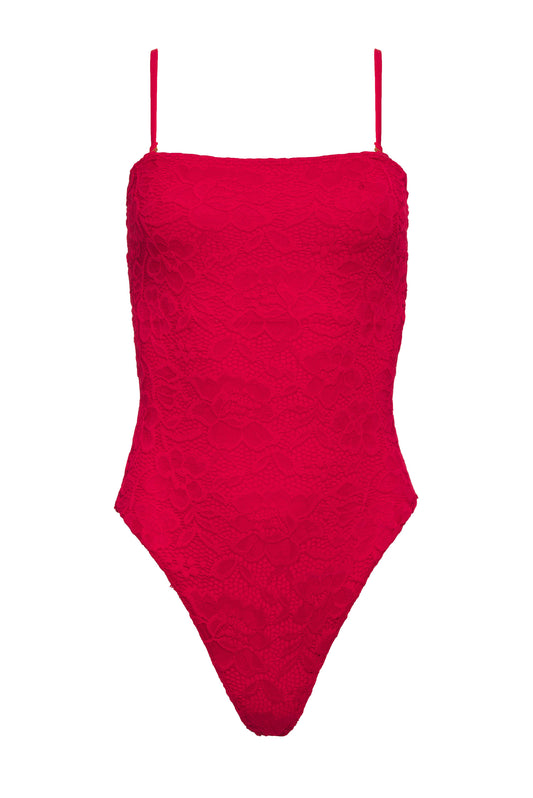 One Piece Sabrina Red Lace